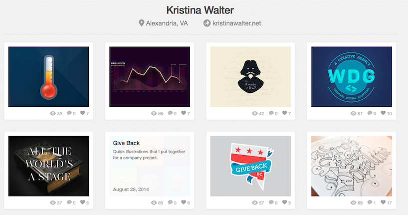 My Dribbble page shows a lot of different work I do—for clients, and for myself.