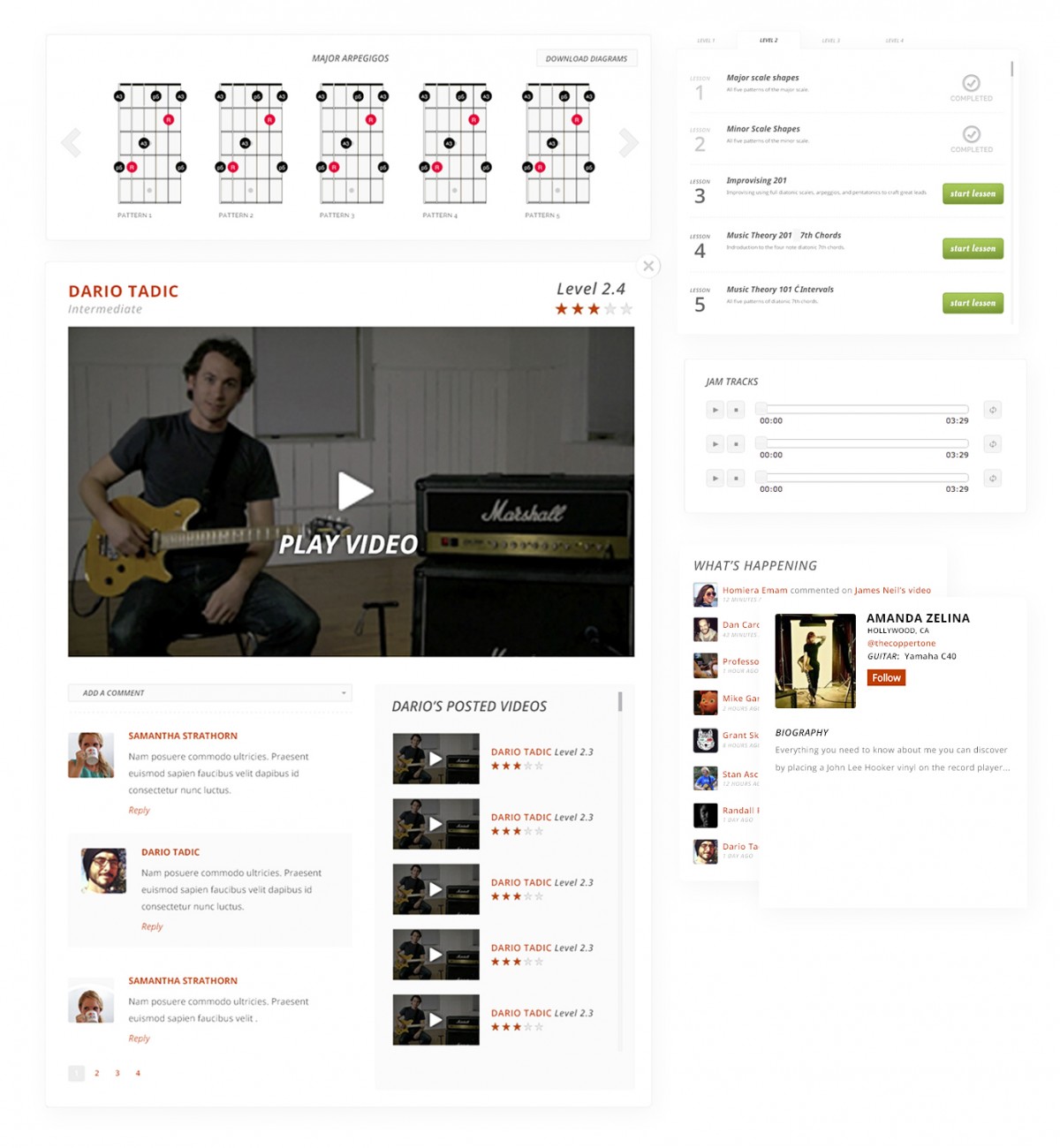 User Interface design comp for Guitargate lesson page