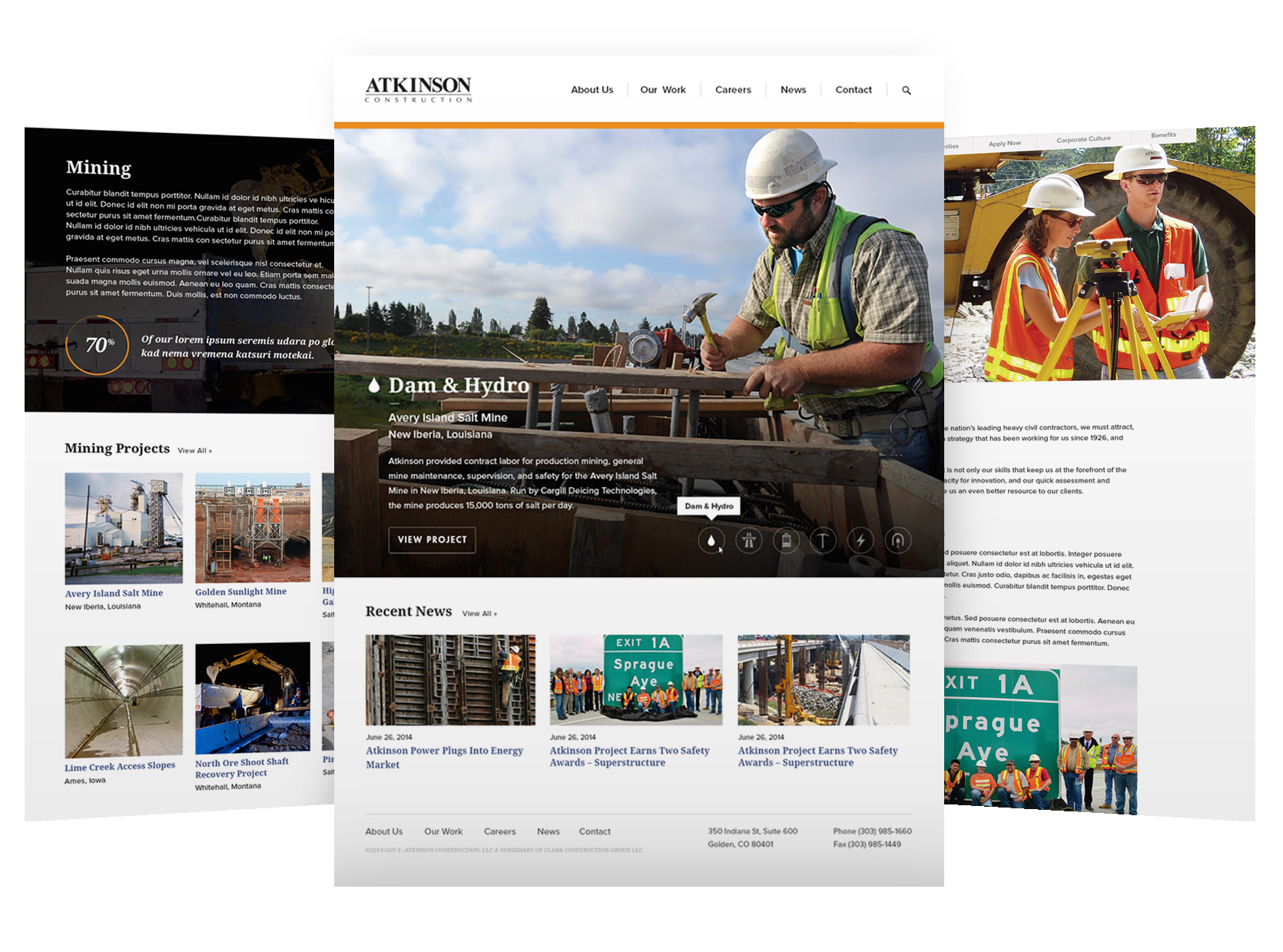 We worked with the Marylany based Clark Construction to redesign the Atkinson site.