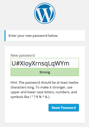 Registering with WordPress and the new generated password