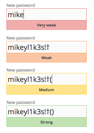 Progressively strong passwords being created with WordPress