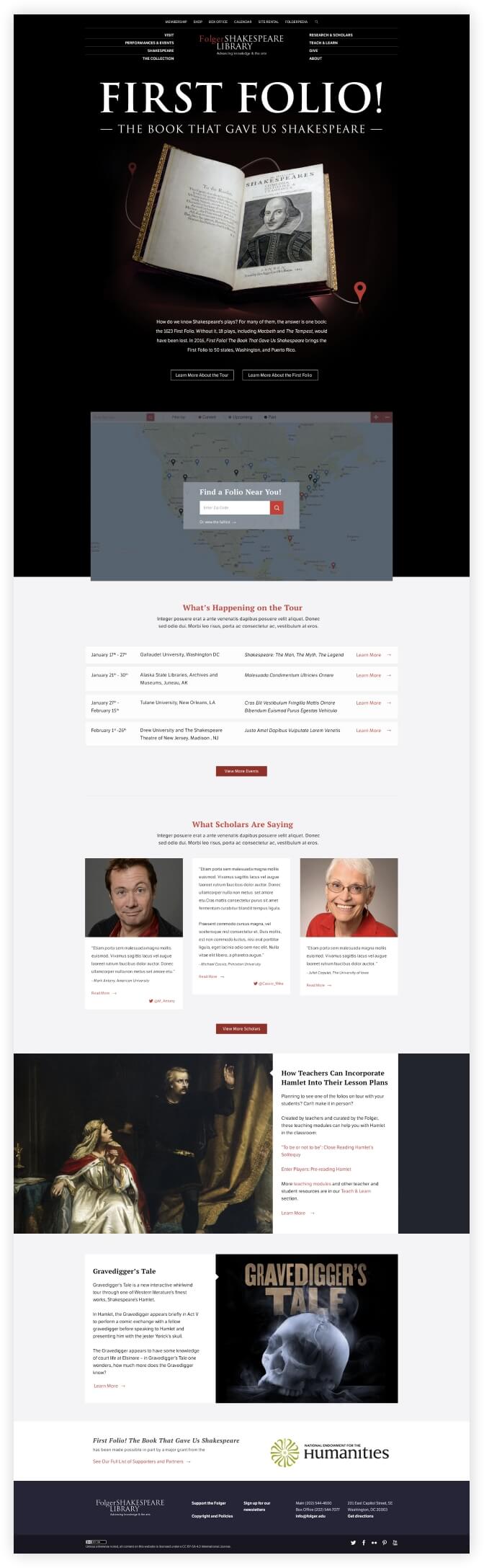 first folio website homepage screenshot