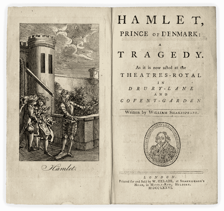 manuscript title page of hamlet