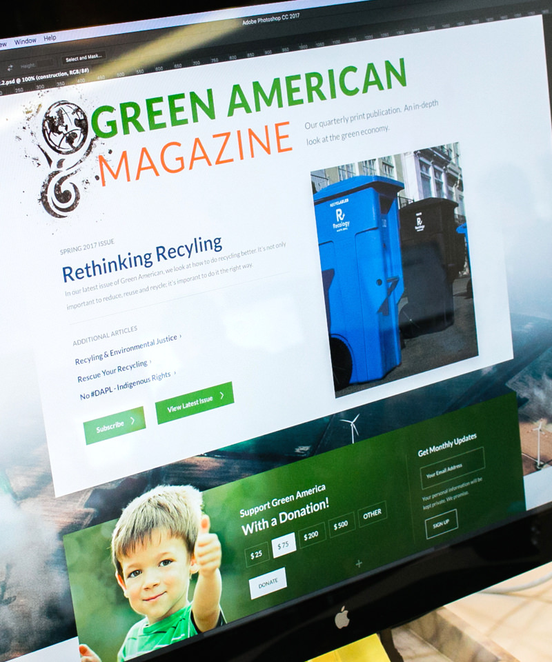 Green American Magazine design