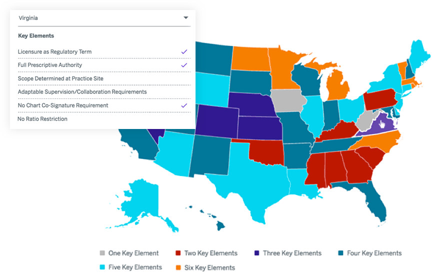 American Academy of Physician Assistants interactive map functionality